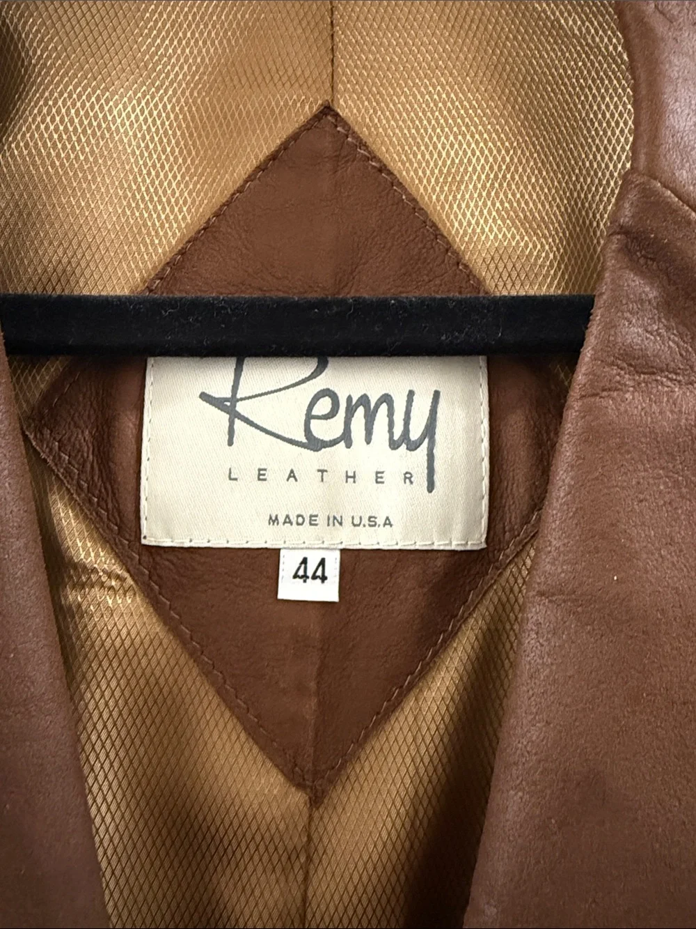 Remy Leather Blazer Men's 44R Brown Made in USA Vintage Sport Coat Jacket - Picture 3 of 12